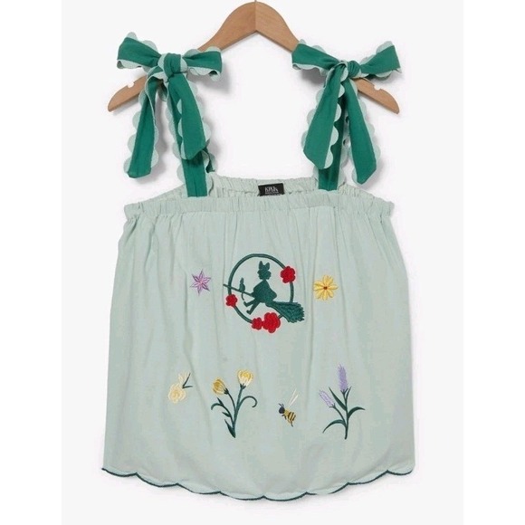 Studio Ghibli Tops - NEW Studio Ghibli Kiki's Delivery Service Embroidered Floral Tank Top Size Small